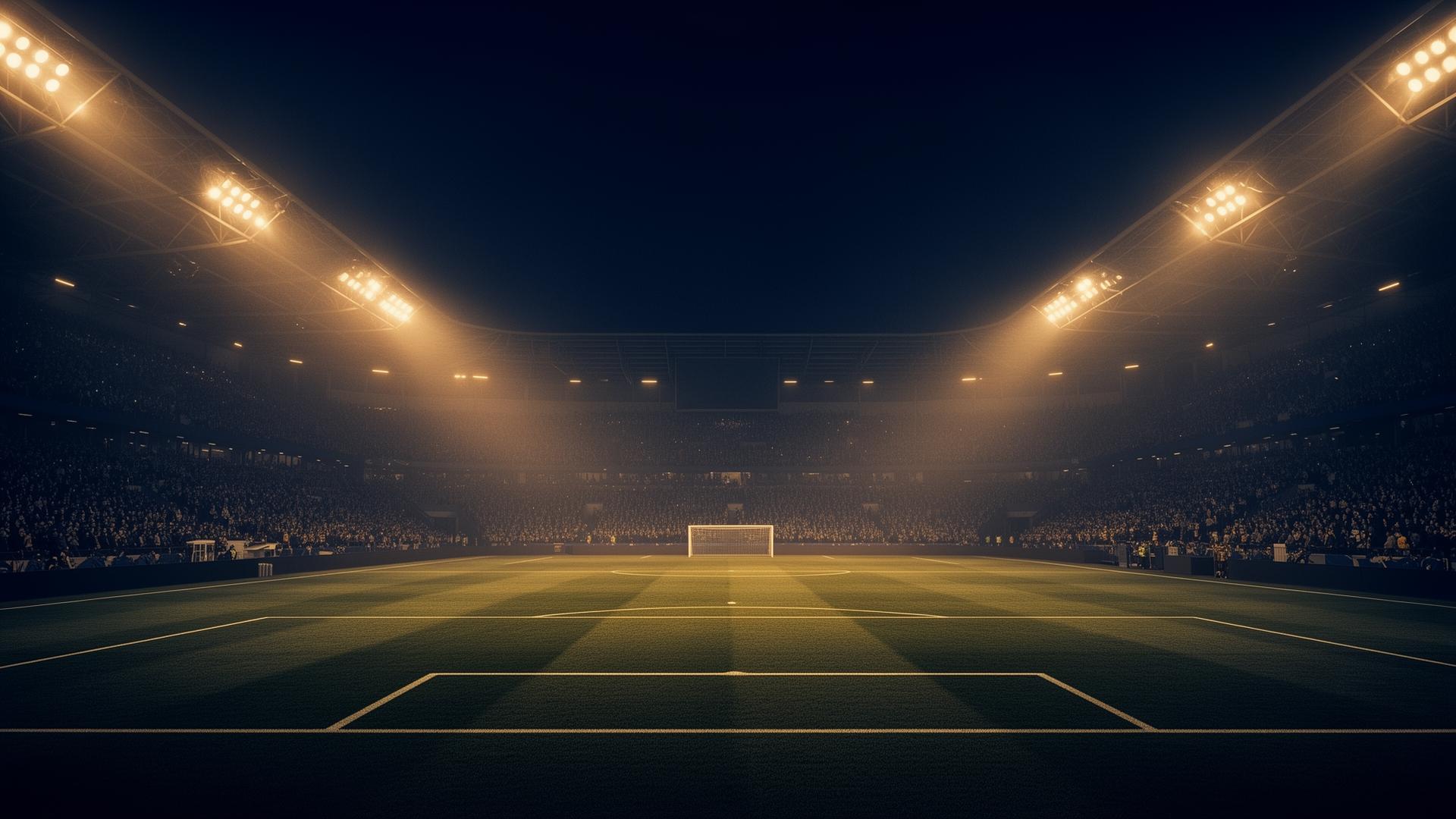 Nantporth stadium under floodlights